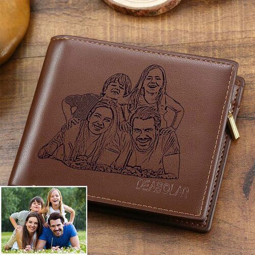 Custom Photo Wallet Men's Trifold Father's Day Gift