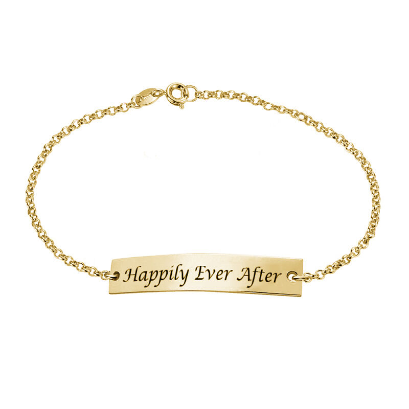 "Simple And Stylish" Engraved Name Bar Bracelet For Her