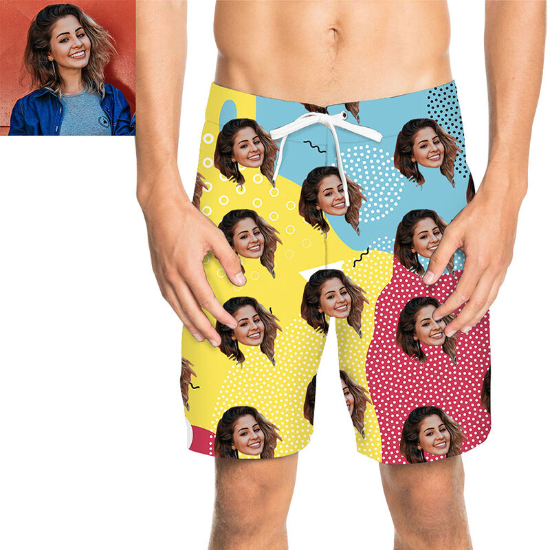 Custom Face Color Matching Men's Beach Shorts