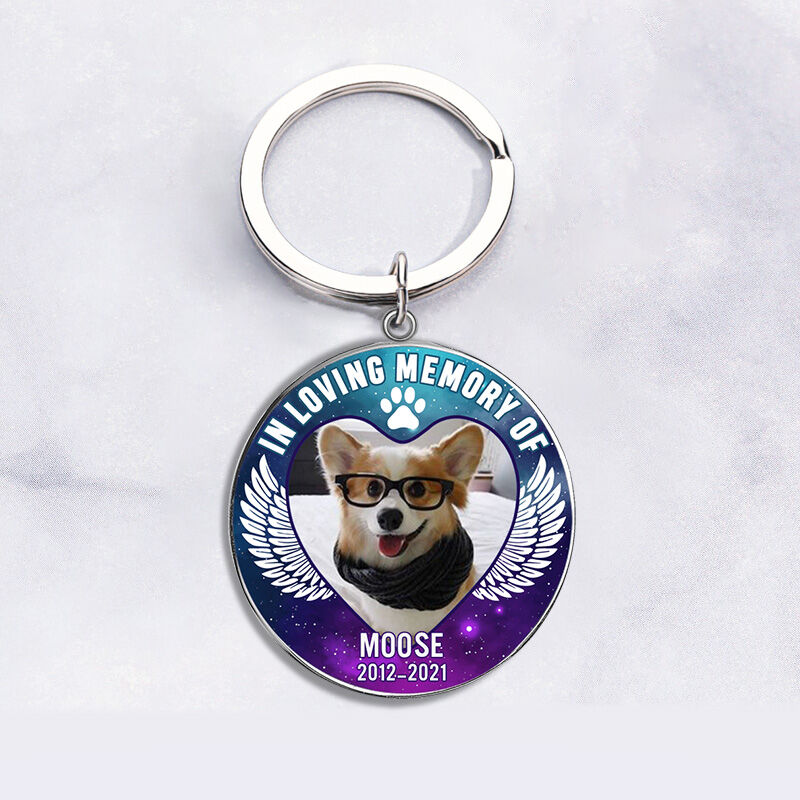 "In Loving Memory" Memorial Photo Keychain Gift for Pet Lovers