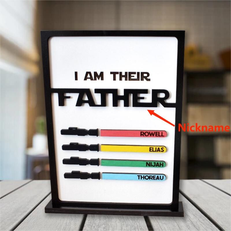 Personalized Lightsaber Name Puzzle Frame for Father's Day Gift
