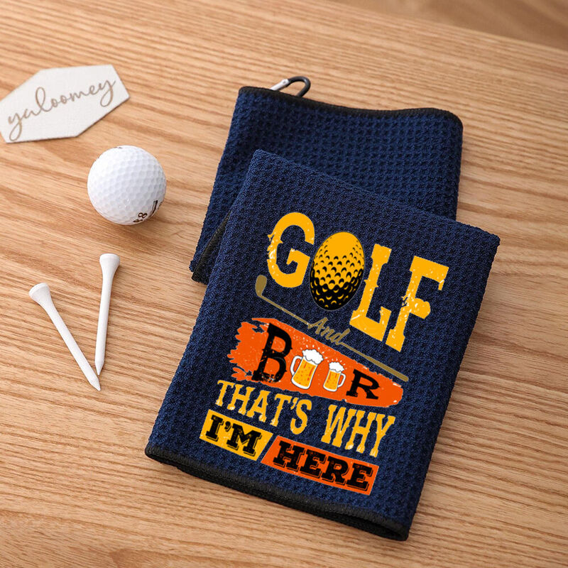 "Golf and Beer" Golf Towel as a Thanksgiving Gift for Golf Coaches