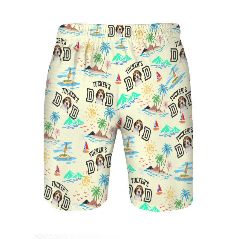 Pantaloncini da spiaggia da uomo personalizzati con foto e motivo a sole Regalo interessante per papà