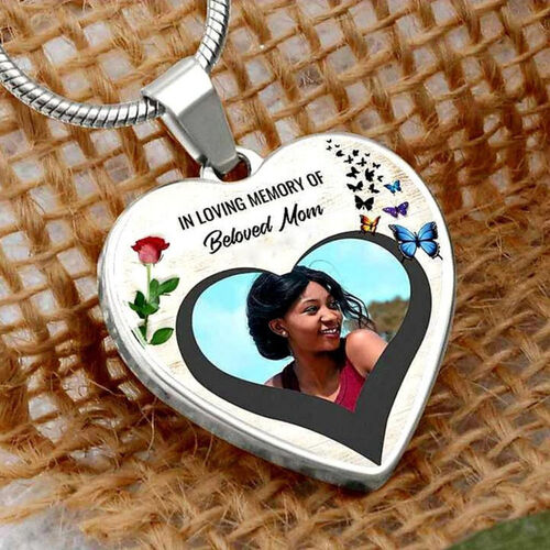 In Loving Memory Personalized Memorial Photo Necklace