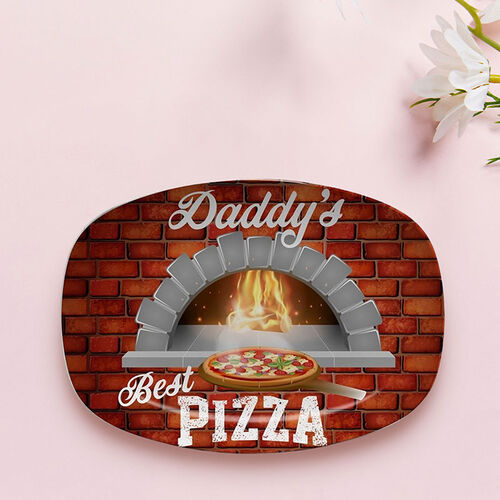 Assiette créative avec motif de pizza pour la fête des pères