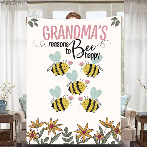Nome personalizzato Coperta modello ape bella Miglior regalo per la cara nonna