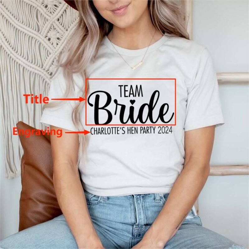 Personalized T-shirt Team Bride with Custom Name and Date Fun Gift for Bachelorette Party