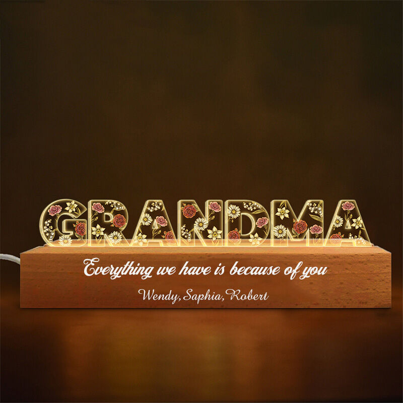 Personalized Led Letter Lights Customized Birthday Flowers And Letters Warm Mother's Day Gift