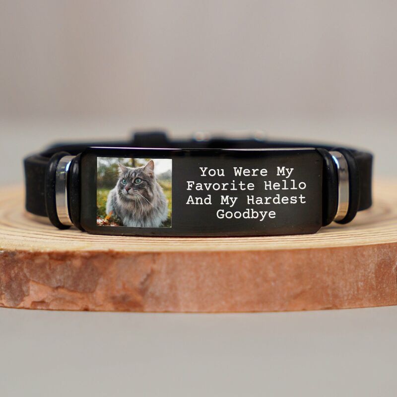 Gepersonaliseerde mannenarmband Gepersonaliseerd fotocadeau voor dierenliefhebbers