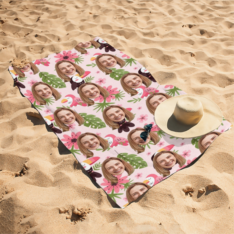 Personalized Photo Bath Towel Interesting Present for Best Friend