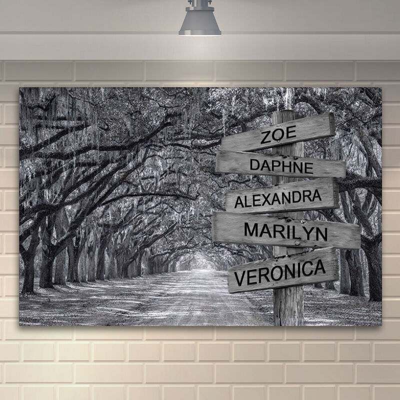 Personalized Name Canvas Wall Art with Road Scenery Best Present for Friends