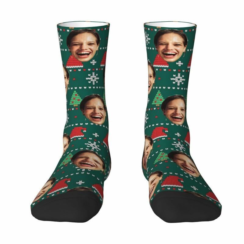 Personalisierte Socken mit Gesicht und Foto für Weihnachten