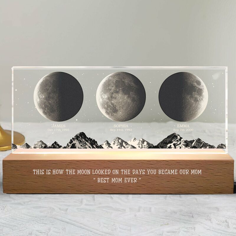 Personalized Led Light Customized Moon Phase Warm Gift For Mom