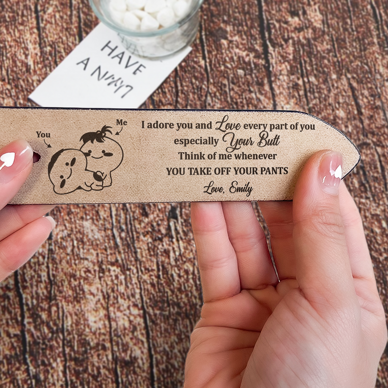 Cinturón de cuero personalizado, cinturón de cuero genuino grabado, dulce regalo de aniversario para el esposo.