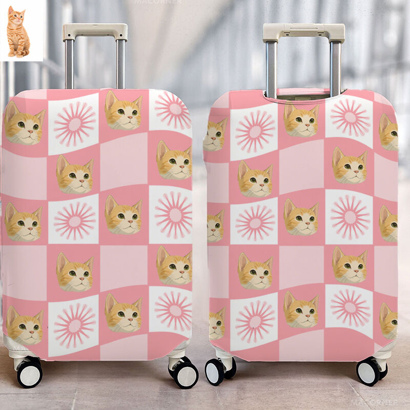 Personalized Luggage Cover Cute Gift for Pet Lovers
