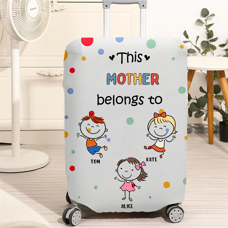 Personalized Luggage Cover Custom Cartoon Kids Cute Gift for Mom