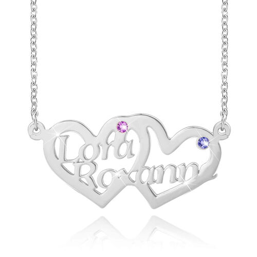 "Canzone Di Amore" Collana Personalizzata Con Nome E Pietra Di Nascita