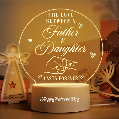 Personalisierte Acryl Plaque Lampe Liebe hält für immer große Vatertagsgeschenk von Tochter