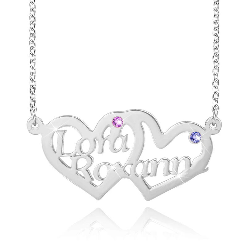 "Song Of Love" Personalized Name Necklace With Birthstone