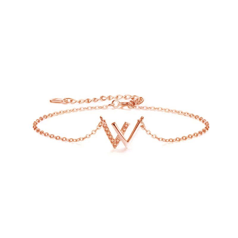Simple letter W bracelet for Women
