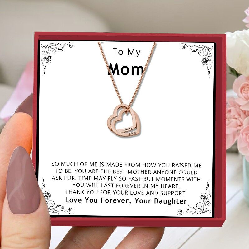 Personalized Name Necklace Present for Mom "You Are The Best Mother Anyone Could Ask for"