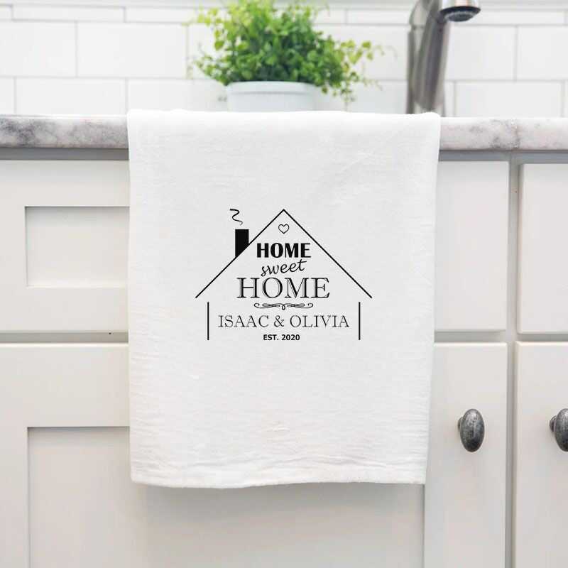 Personalized Towel with Custom Name To Make A Sweet Home with You Adorable Gift for Lover