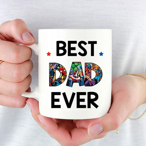 Personalized Name Mug Cool Present for Father's Day "Best Dad Ever"