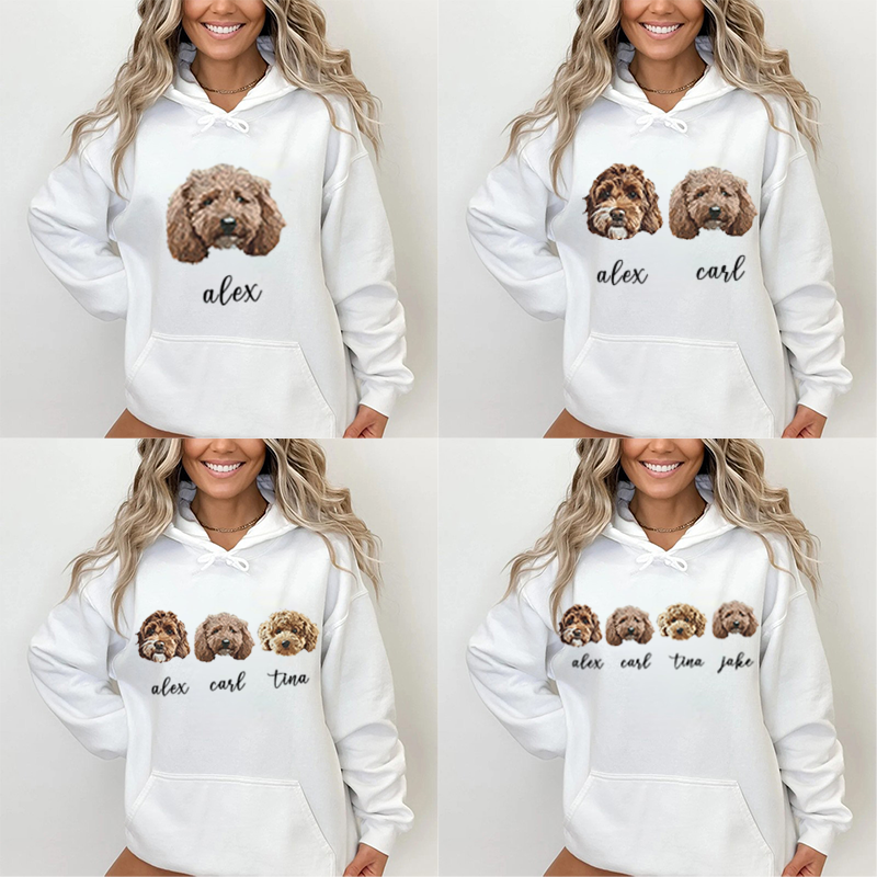 Personalized Hoodie with Custom Pet Headshot and Name for Pet Lover