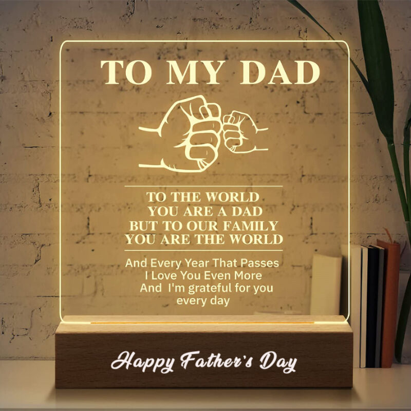 Personalized Acrylic Plaque Lamp with Sincere Words Best Gift for Father's Day