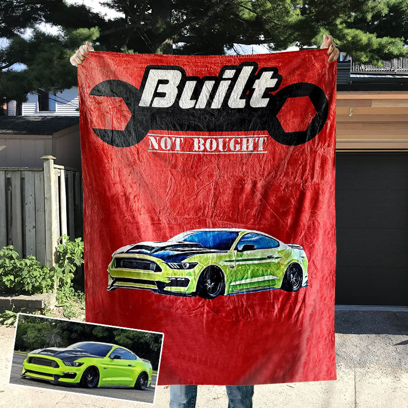 Custom Picture Car Blanket with Tool Pattern Creative Present for Uncle "Built Not Bought"