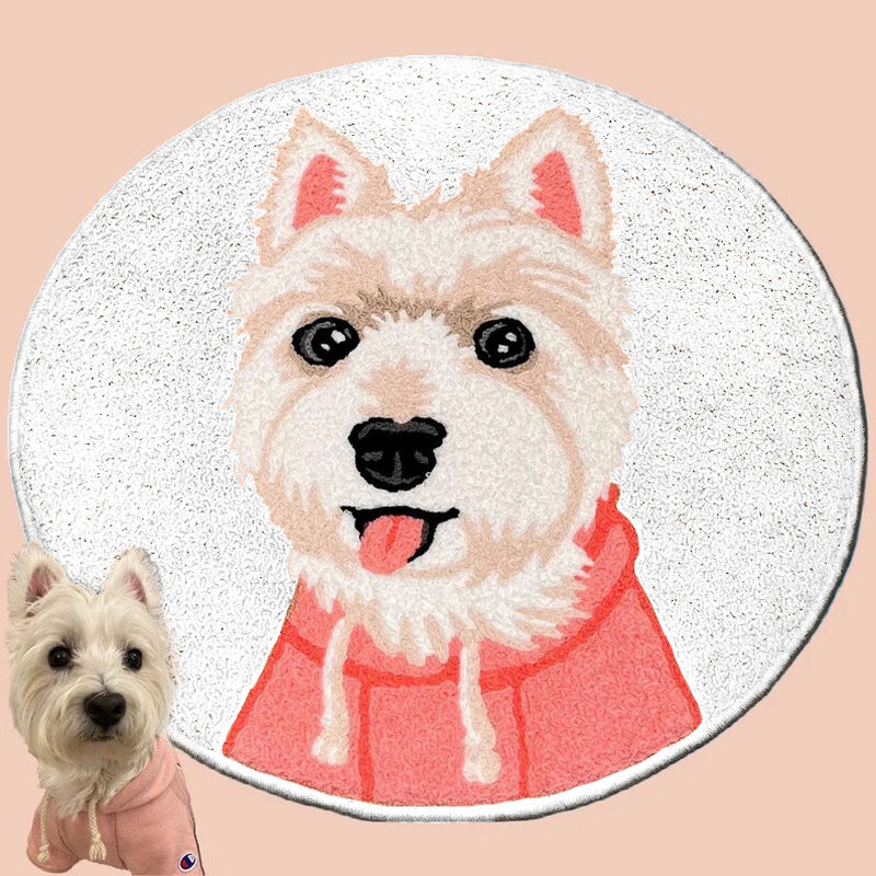 Personalized Round Floor Mat Custom Photo For Pets