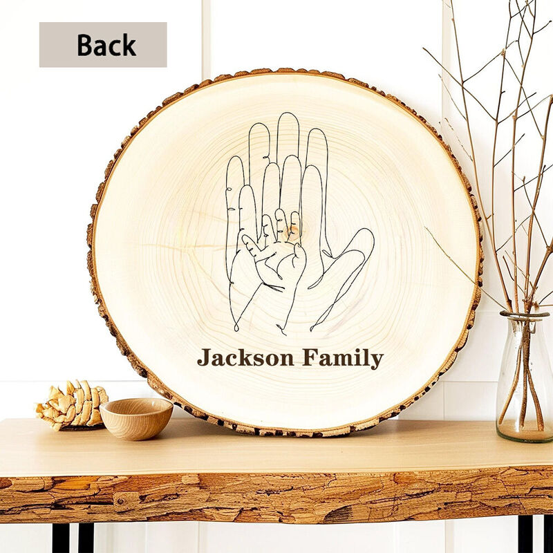 Personalized Wooden Oval Photo Frame Add Name Family Photo Wood Slice