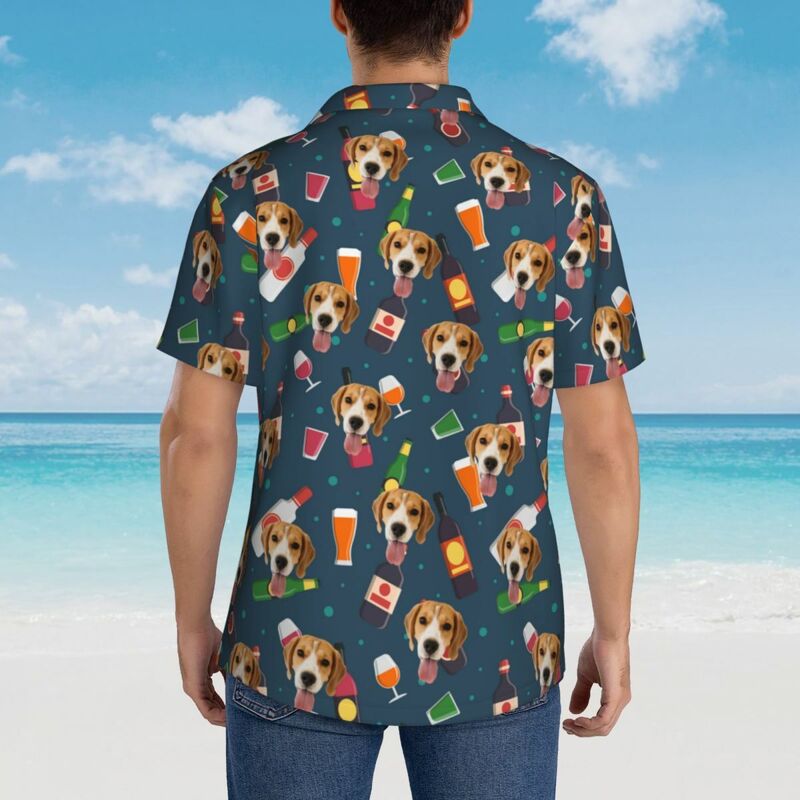 Camicie hawaiane personalizzate con stampa di succhi di frutta Aggiungi foto Camicie da vacanza per proprietari di animali domestici