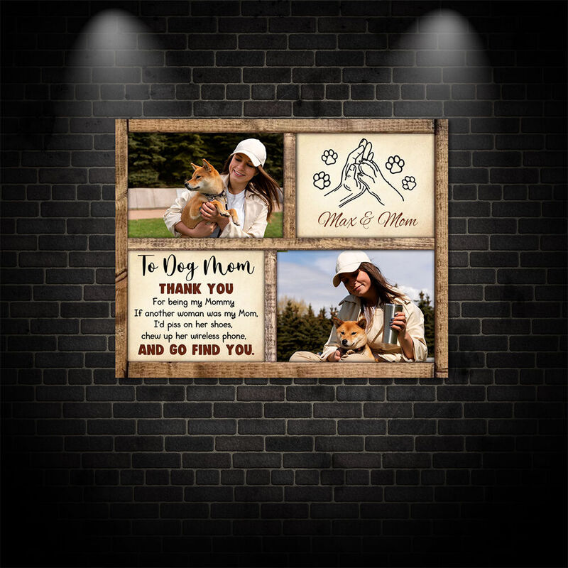 Personalized Picture Canvas Wall Art with High Five Pattern Stylish Present for Pet Lover