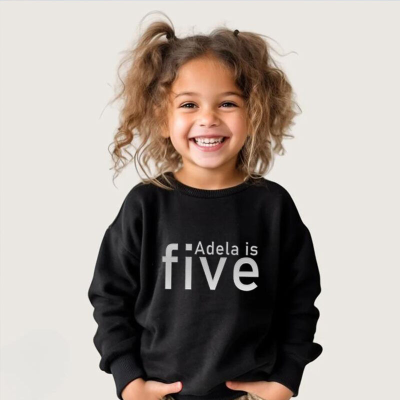 Personalized Kids Embroidered Sweatshirt With Custom Name And Age Warm Gift For Children