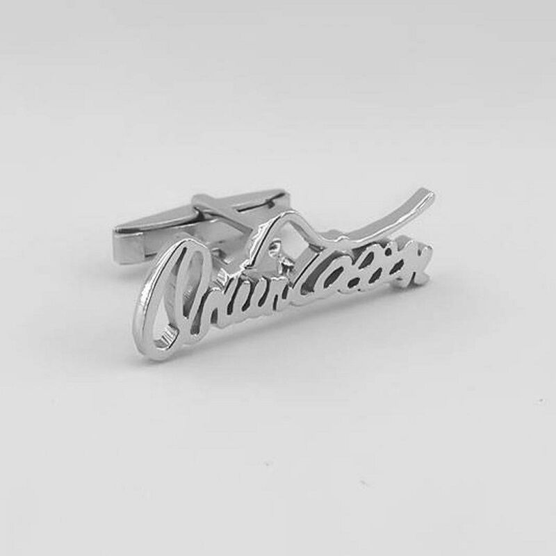 Personalized Custom Cufflink Name Artistic Design Creative Gift for Him Friends
