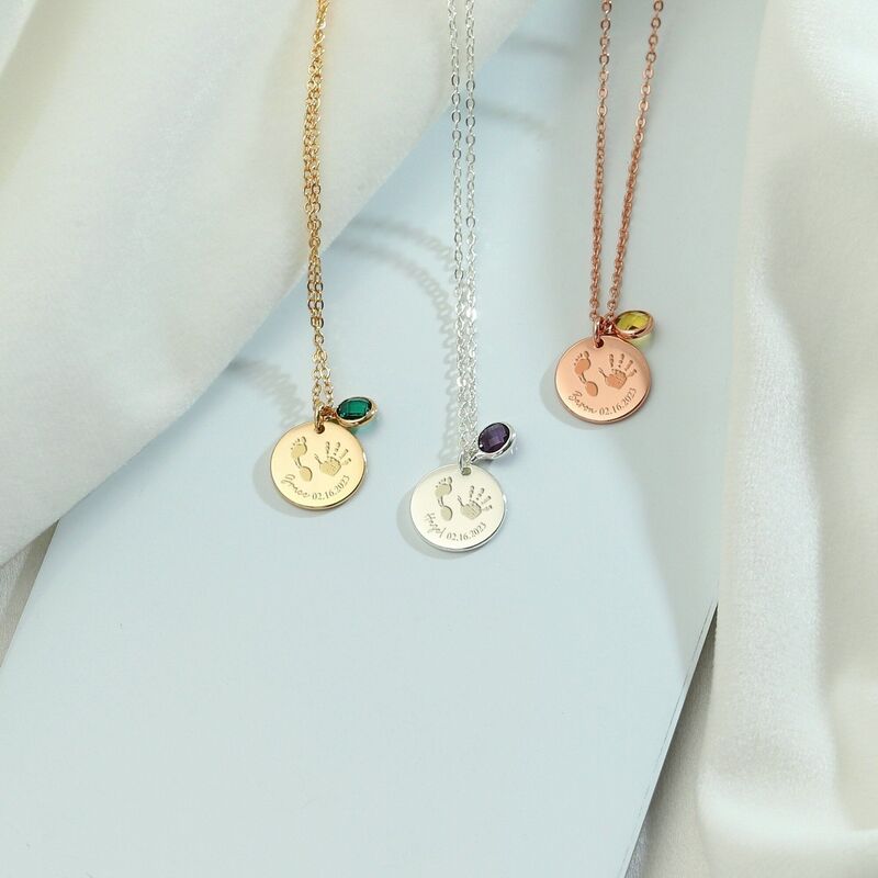 Personalized Birthstone Foot Necklace Cute Gift for Mom