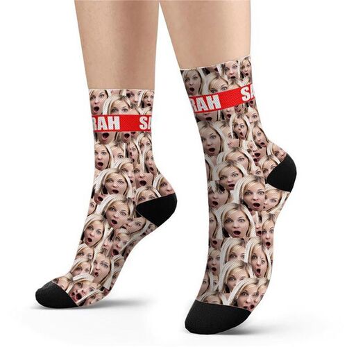 Custom Photo Socks with Engraving Face Funny Socks for April Fools