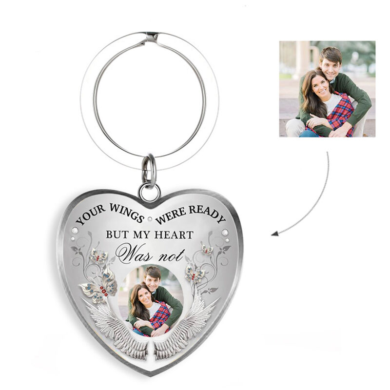 "Forever Love In Heart" Custom Photo Memorial Keychain
