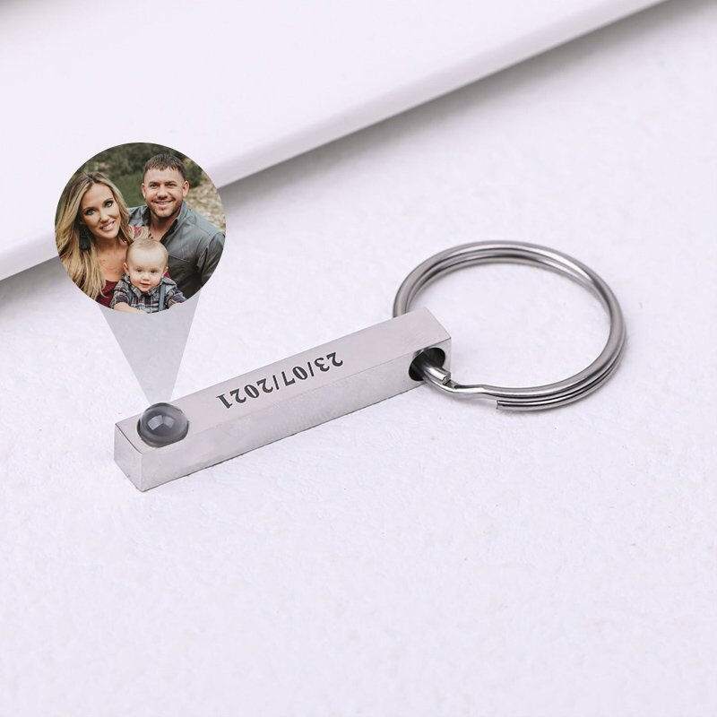 Personalized Photo Bar Projection Keychain