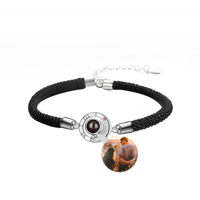 Personalized Photo Projection Black Bracelet Great Gift