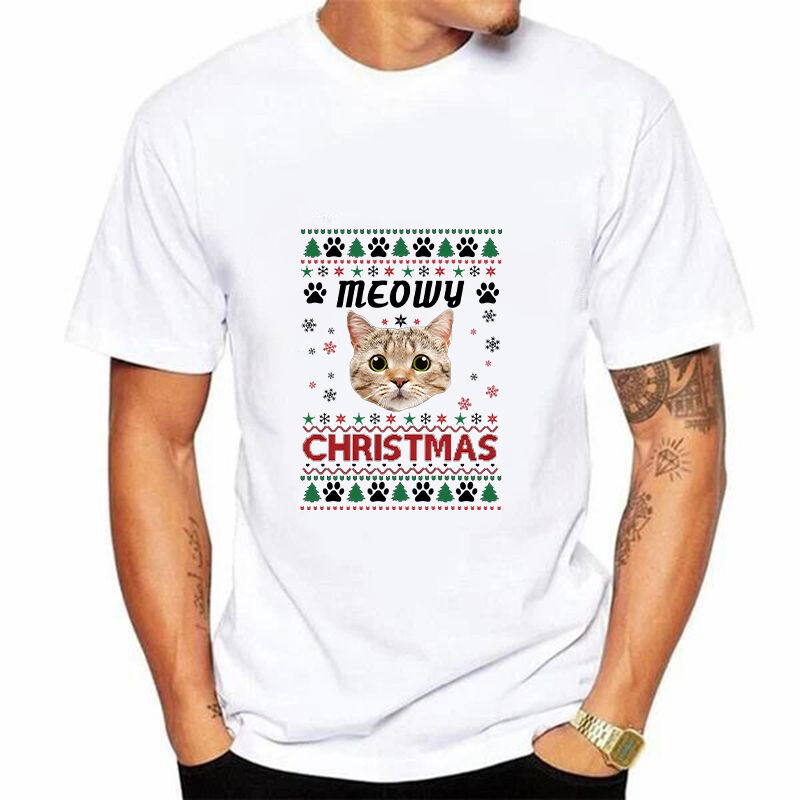 Personalized T-shirt with Custom Pet Picture and Name Perfect Christmas Gift for Pet Lover
