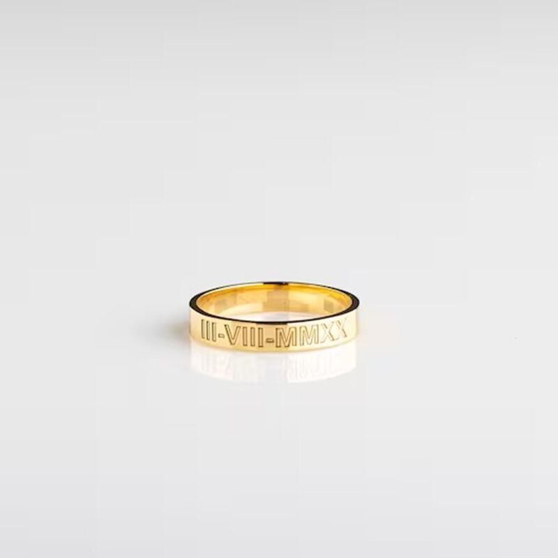 Personalized Roman Numeral Ring Memorial Gift For Anniversary