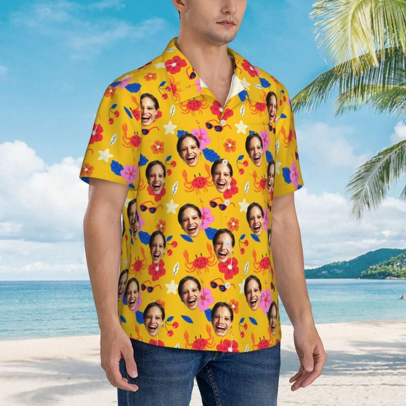 Custom Hawaiian Shirts Add Photos as Gifts for Him