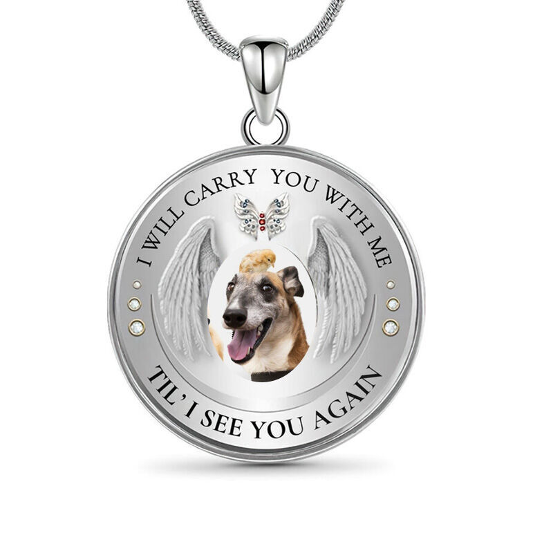 Personalized I Will Carry You with Me  Photo Memorial Necklace