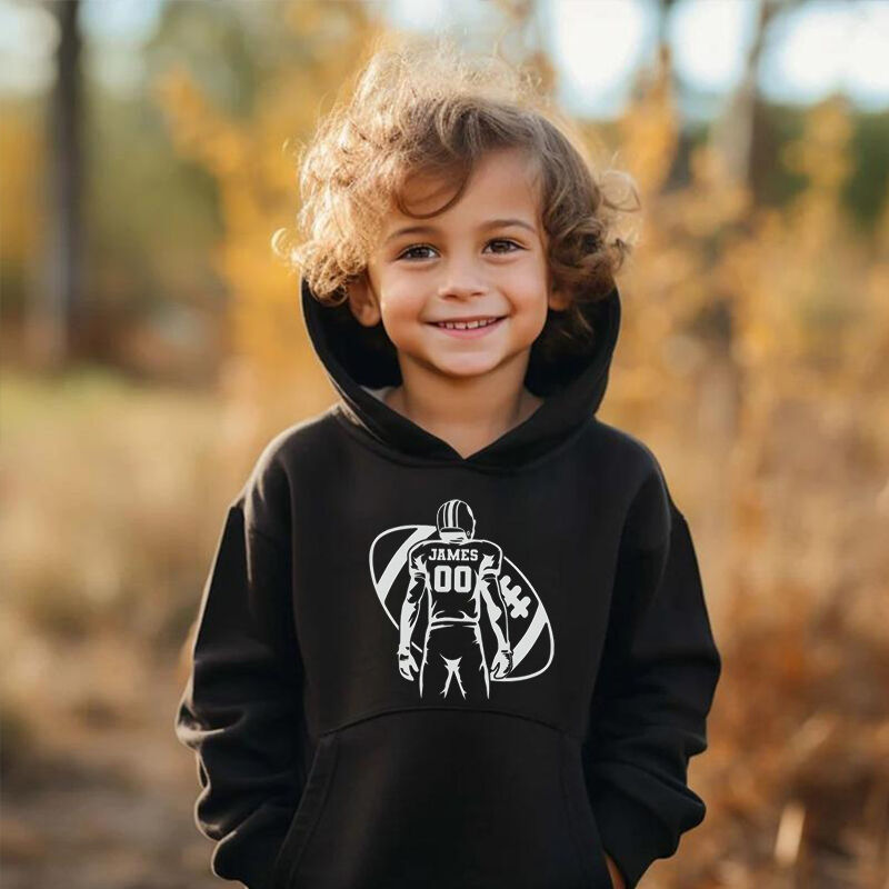 Personalized Kids Hoodie Custom Photo With Rugby Player Graphic Children's Gifts