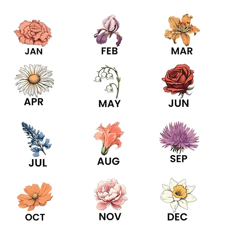 Personlig julhängande prydnad med födelsedagsblommor Varm gåva till systrar