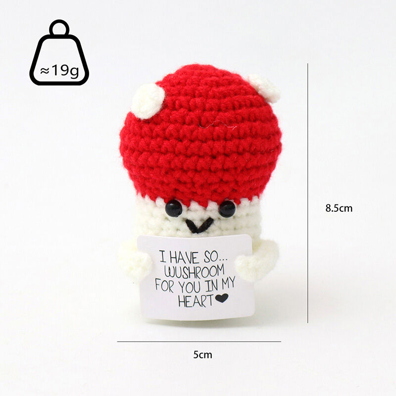 Handmade Crochet Mushroom Positive Doll Unique Gift for Your Loved One