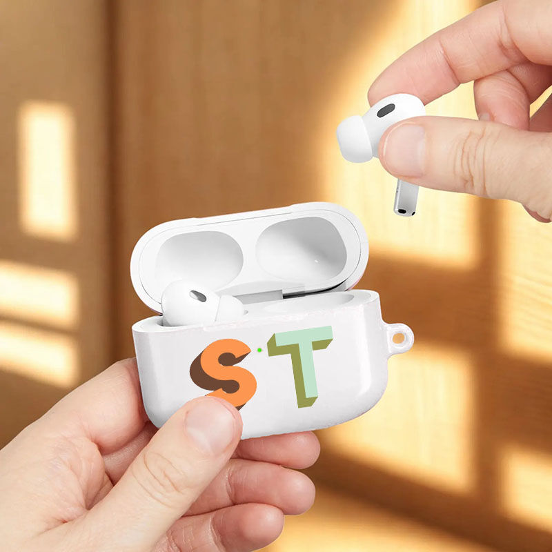 Gepersonaliseerde AirPods-oortelefoonhoes met letter Grappig cadeau voor jezelf