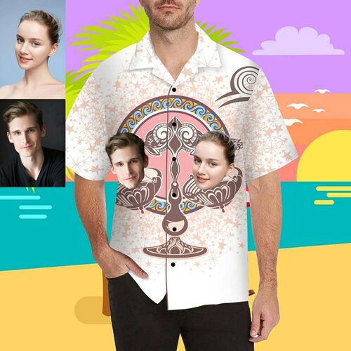 Personalisiertes Gesicht Schuppen Männer Alloverdruck Hawaiihemd